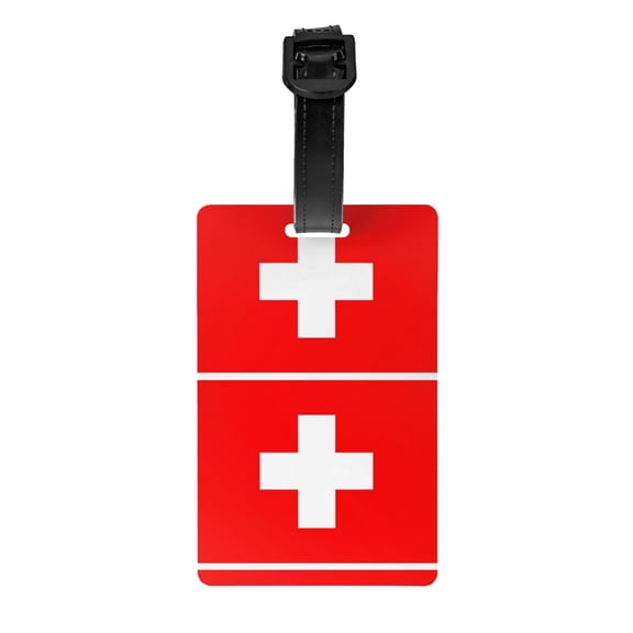 Swiss Flag Luggage Tag Name Id Card Suitcase Labels Identifiers Pvc Baggage Tags