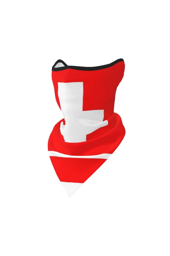 Swiss Flag Neck Gaiter Balaclava Face Scarf Mask Quick-Dry Half Masks For Women Men Sun Protection Breathable Dustproof