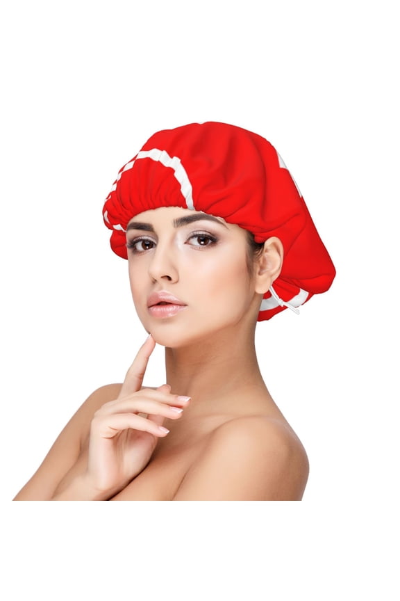 Swiss Flag Sleep Cap Satin Bonnet Night Sleeping Soft Hair Turbans For Women