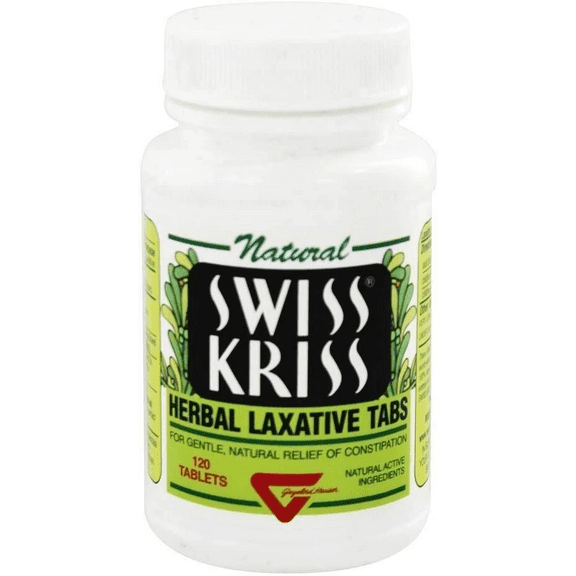Swiss Kriss Natural Herbal Laxative Chronic Constipation Relief, 120 ct