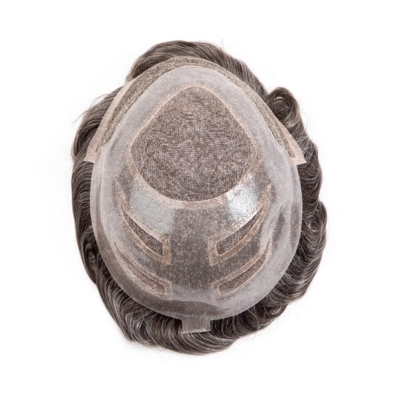 Swiss Lace Front and PU Men Toupee Natural Hairline 8x10" Male Hair Prosthesis Breathable