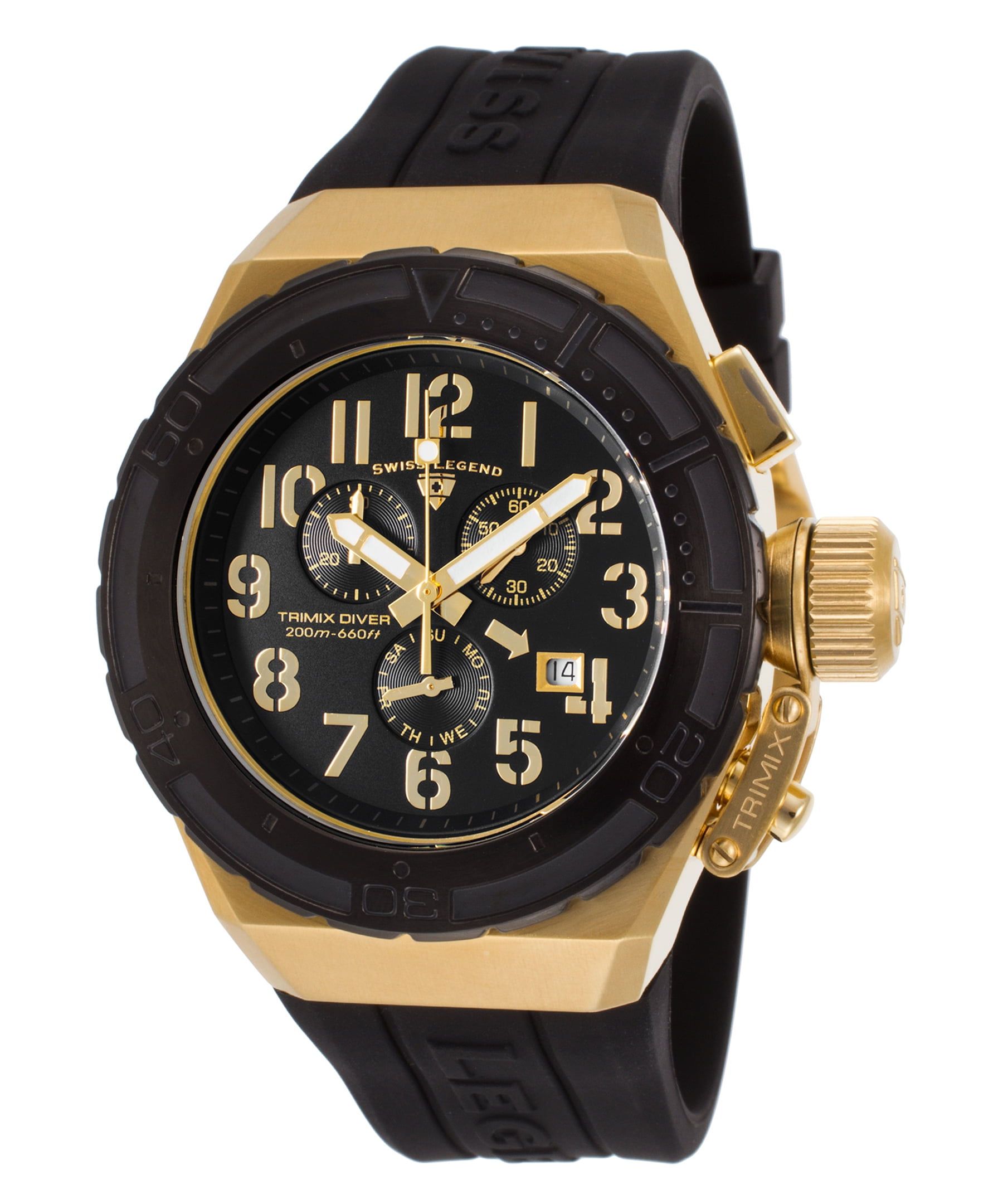 SWISS LEGEND 腕時計 Swiss Legend Men's 10538-07 Scubador Chronograph Black