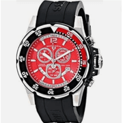 Swiss Legend Mens Black Watch, Black, Red 10348-05