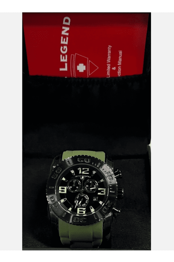 Men's Commander Watch, Green, (10067-BB-01-MGRS)