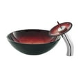 thumbnail image 1 of Swiss Madison Cascade 16.5 Glass Vessel Sink with Faucet, Ember Red, 1 of 13