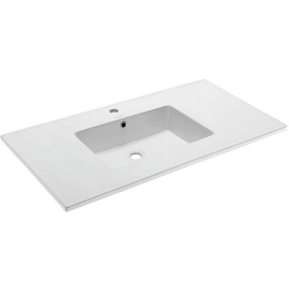Swiss Madison Glossy White 37-inch Bathroom Vanity Top