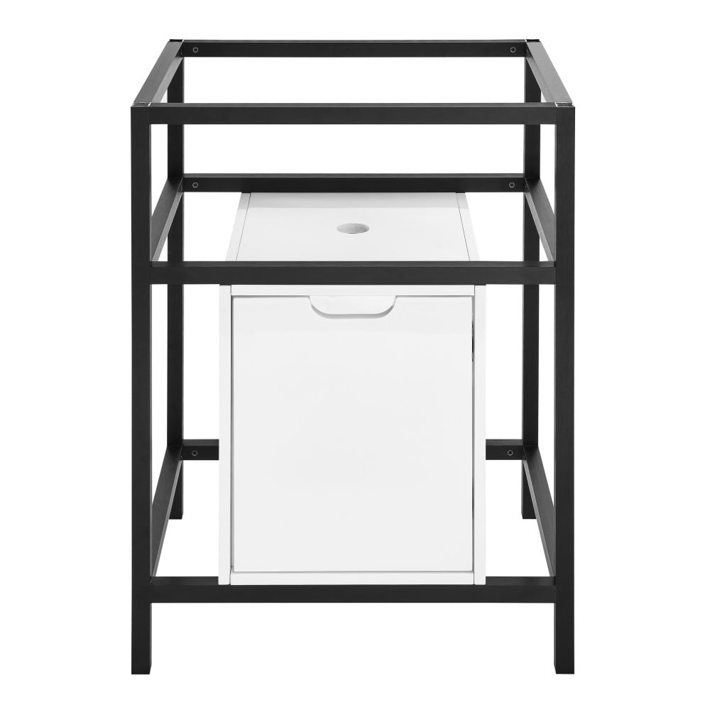 Ivy 24" Black and White Freestanding Bathroom Vanity Cabinet