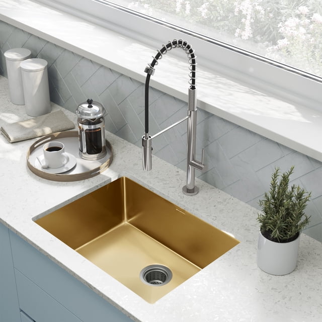 Swiss Madison Rivage 23 x 18 Stainless Steel, Single Basin, Undermount Kitchen Sink, Gold ...
