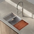 thumbnail image 1 of Rivage 33 x 19 Single Basin Undermount Kitchen Workstation Sink, 1 of 15
