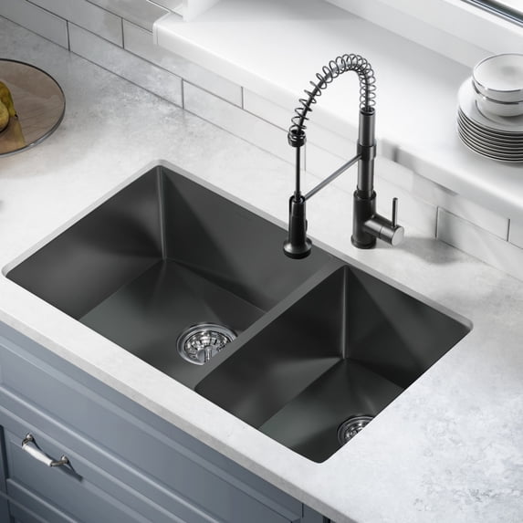 Swiss Madison SM-KU725B Rivage 33" Undermount Double Basin Stainless Steel Kitchen Sink -