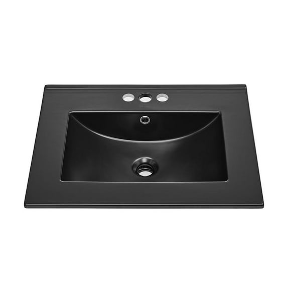 Swiss Madison SM-VT324-3MB Matte Black Ceramic 24" Drop-in Sink