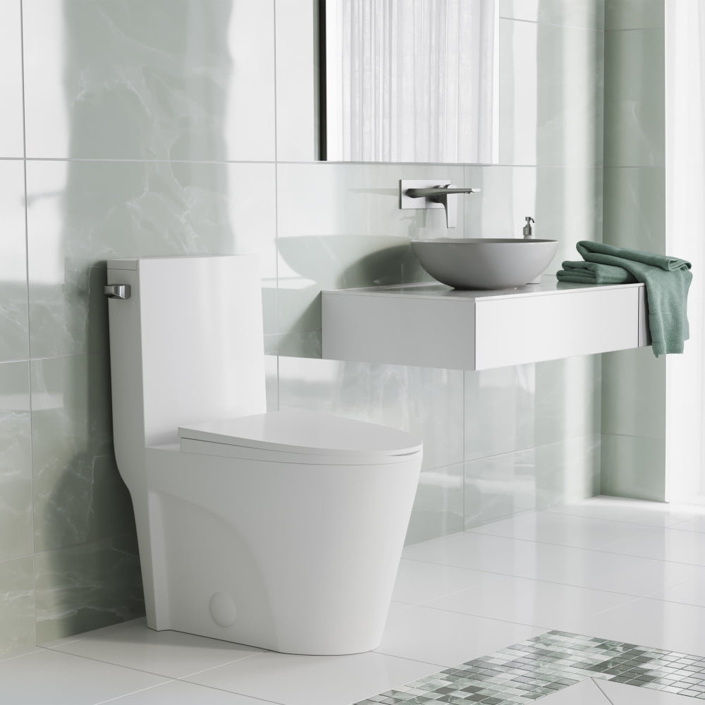 Swiss Madison St. Tropez OnePiece Elongated Ceramic Toilet Side Flush