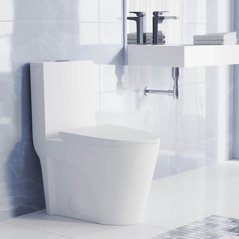 Swiss Madison St. Tropez OnePiece Elongated Toilet Vortex DualFlush