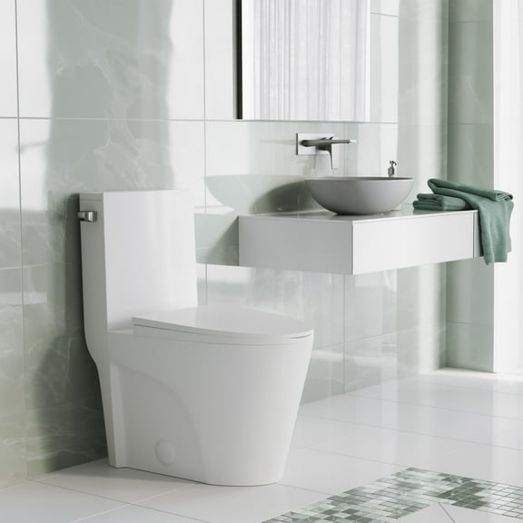Swiss Madison St. Tropez White Ceramic Elongated 12in, 1.28 GPF Toilet