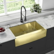 Swiss Madison Stainless Steel, Single Basin, Farmhouse Kitchen Sink with Apron in Gold