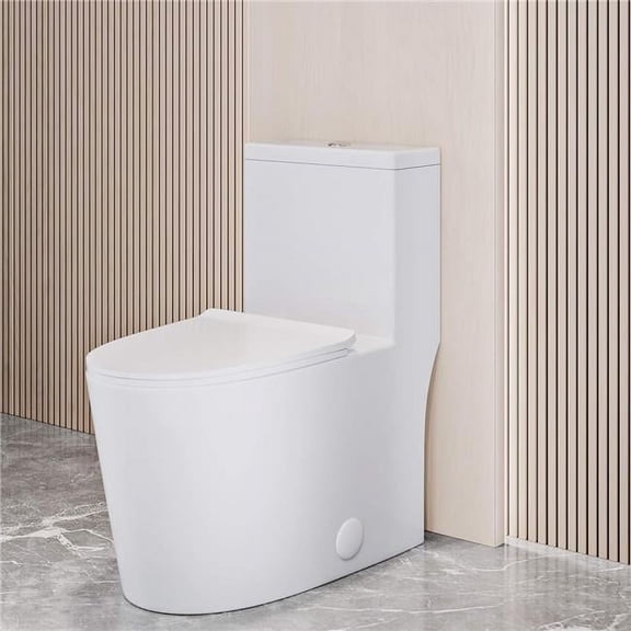 Swiss Madison SM-1T180 Swiss Madison Dreux High Efficiency One Piece Elongated Toilet with 0.8 GPF Equal To 1.6 GPF Water Saving Patented Technology