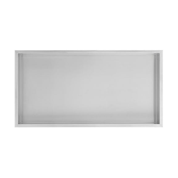 Swiss Madison Voltaire 12" x 24" Stainless Steel Single Shelf Wall Niche in Matte Chrome