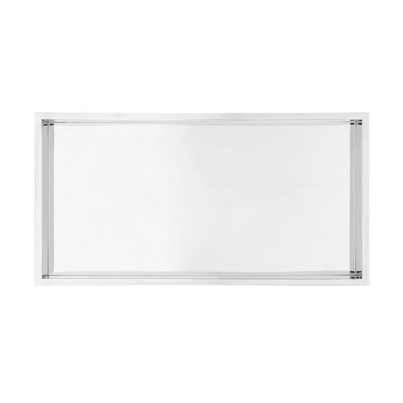 Swiss Madison Voltaire 12" x 24" Stainless Steel Single Shelf Wall Niche in Polished Chrome