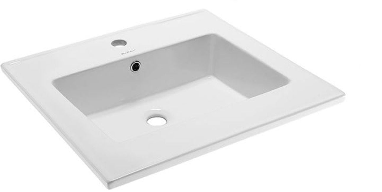 Voltaire 25" Glossy White Ceramic Vanity Top Sink
