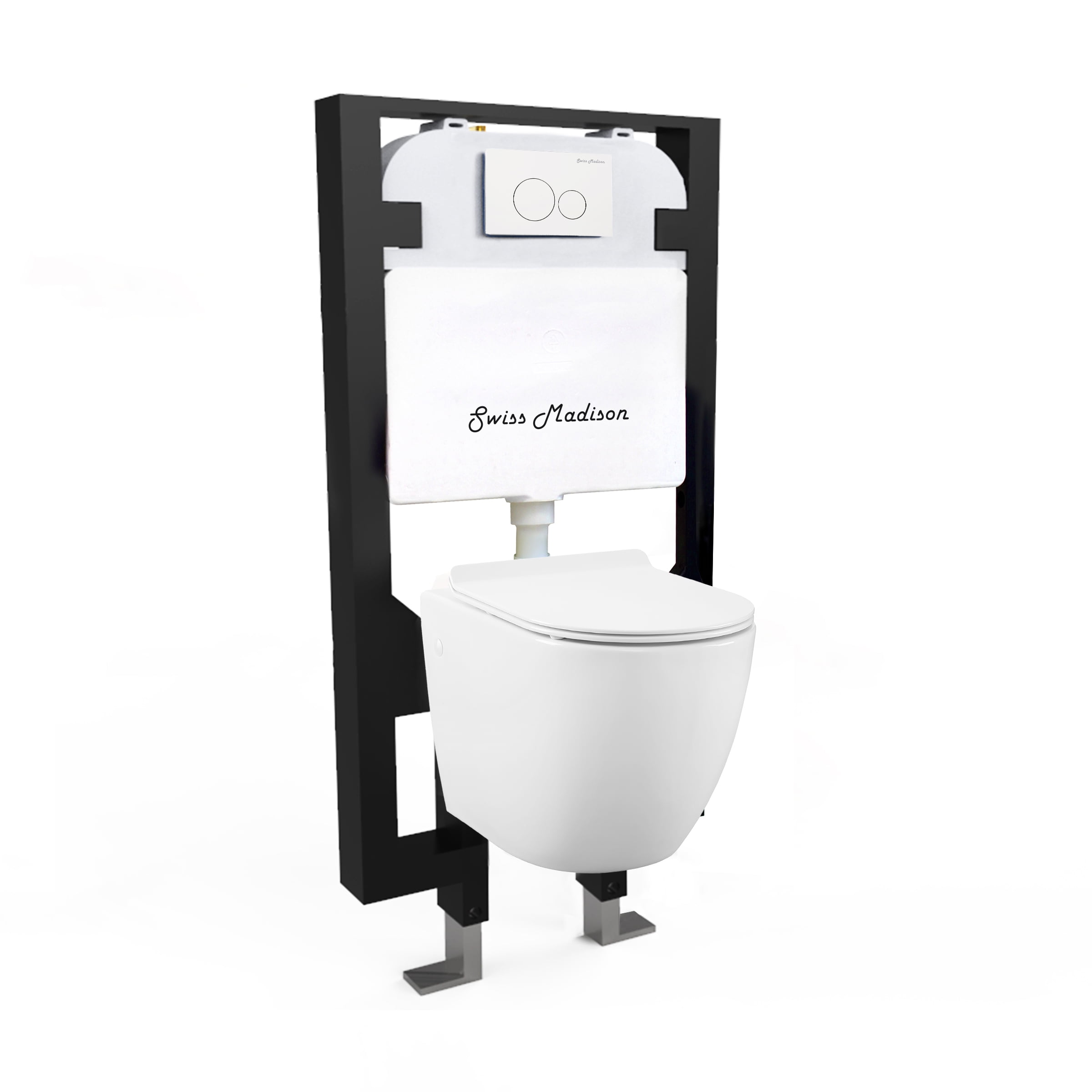 Glossy White Ceramic Wall Mounted Elongated Toilet