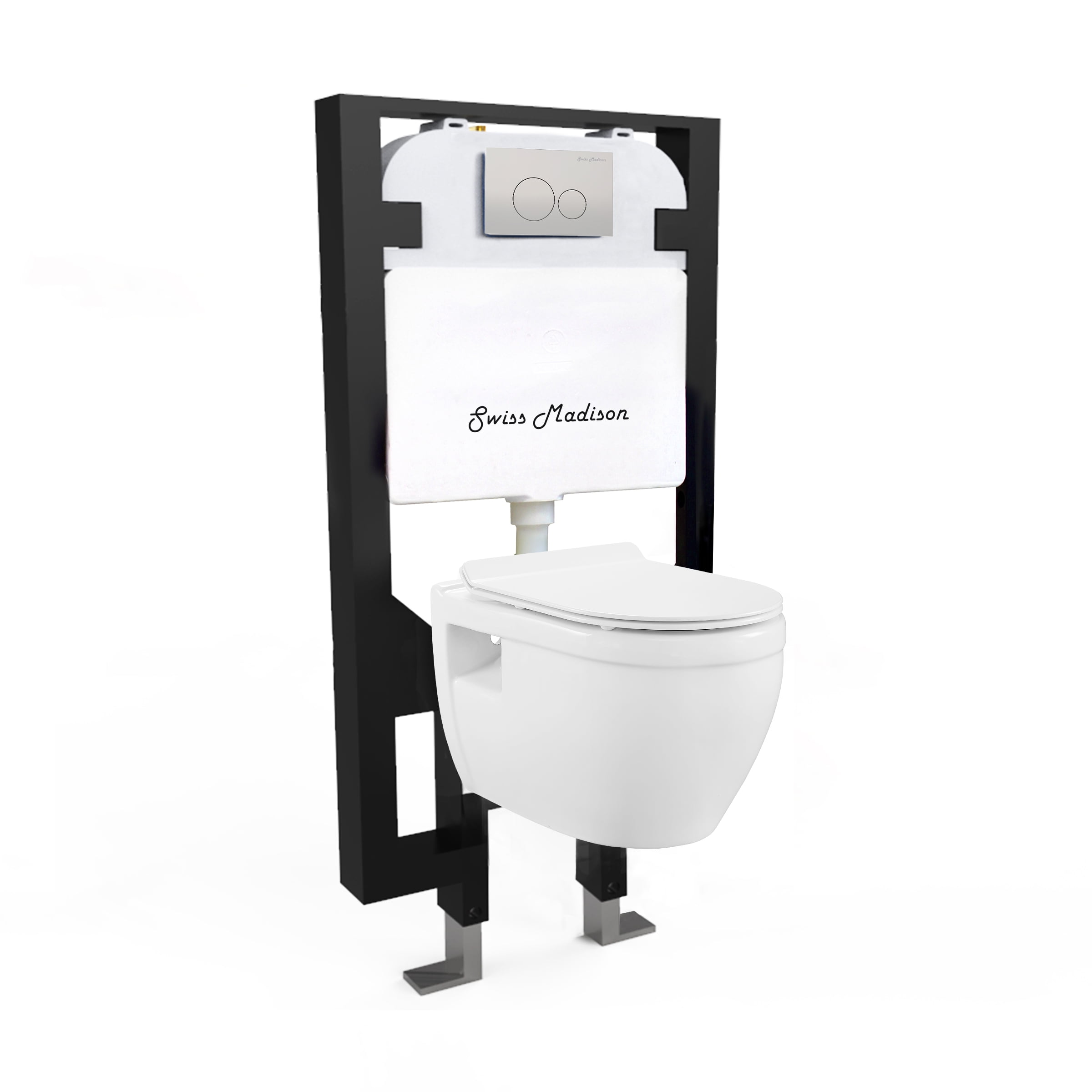 Glossy White Ceramic Wall Mounted Elongated Toilet