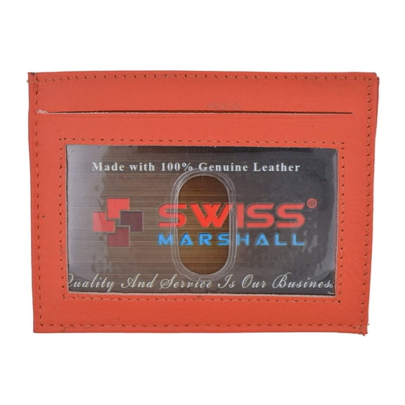 Swiss Marshal Slim Thin ID Credit Card Money Holder Genuine Leather Wallet SM-P270