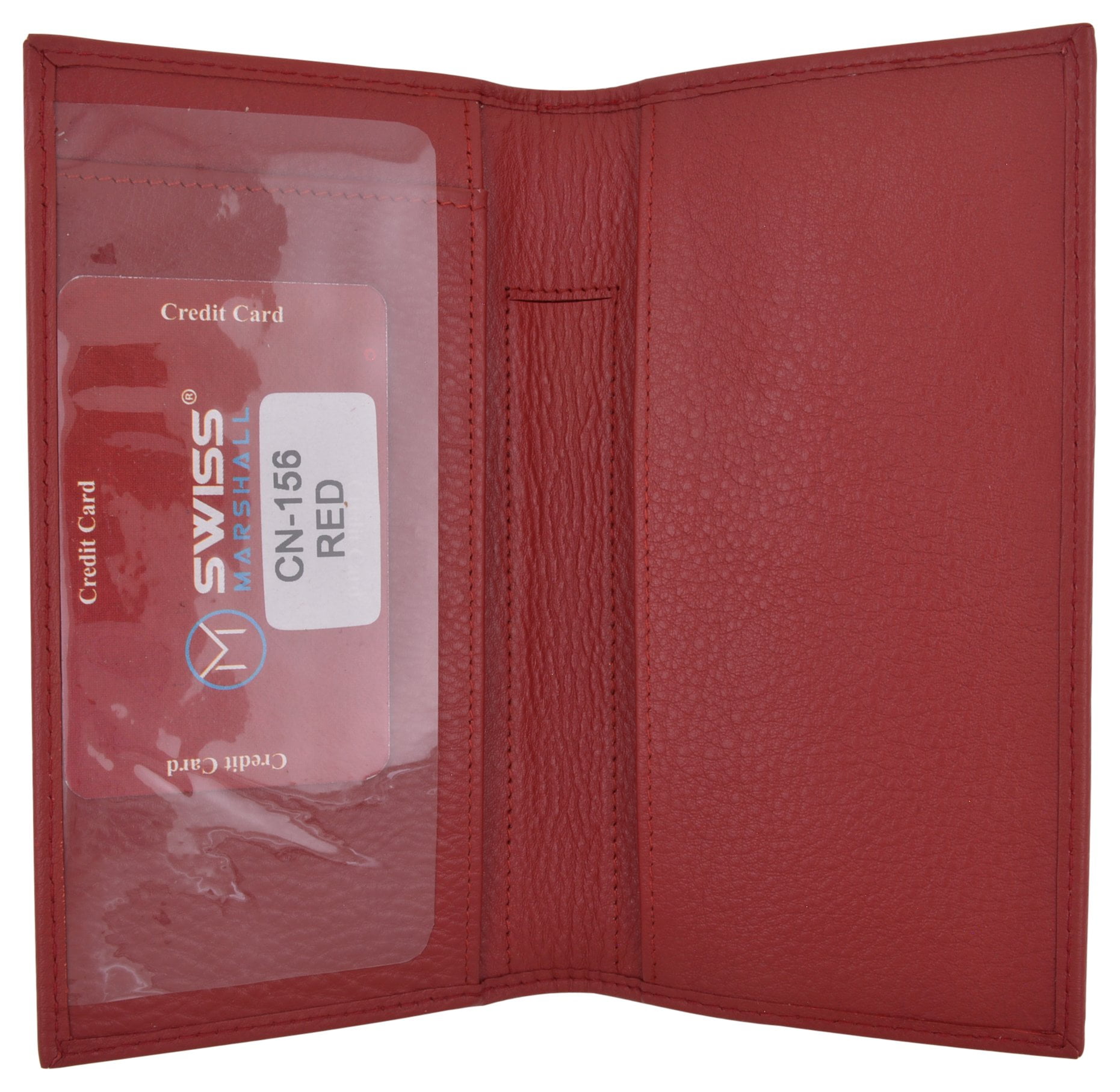 Swiss Marshall Brand New Premium Leather Slim Checkbook Cover Holder