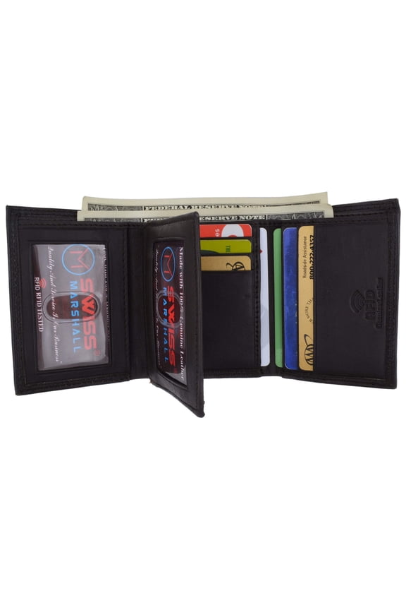 Men's RFID Blocking Premium Leather Classic Trifold Wallet