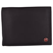 Swiss Marshall Mens Leather RFID Bifold Wallet 2 ID Windows Divided Bill Section