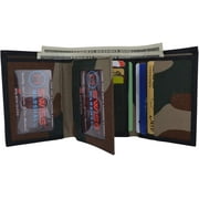 Swiss Marshall Mens RFID Blocking Premium Leather Classic Trifold Wallet