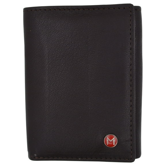 Swiss Marshall Mens Trifold Wallet RFID Blocking Genuine Leather Bifold ID Window