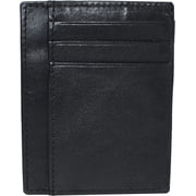 Swiss Marshall RFID Blocking Front Pocket Leather Slim Credit Card Case Holder Wallet Black