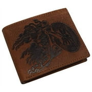 Swiss Marshall RFID Blocking Mens Motorcycle Genuine Leather Bifold Trifold Wallets