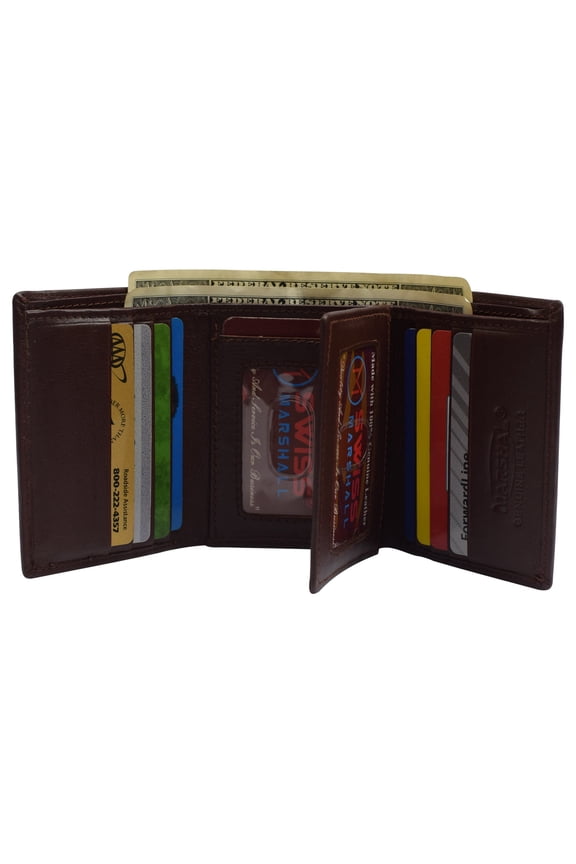 RFID Blocking Unisex Classic Bi-Fold Wallet, Burgundy