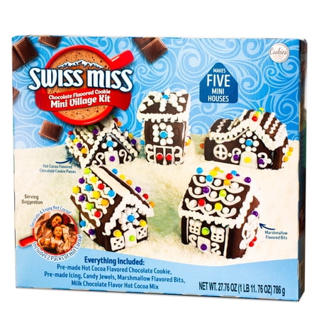 Swiss Miss Chocolate Holiday Mini Village Kit - Icing, Candy, Hot Cocoa Mix - 27.76oz, 1 Pack
