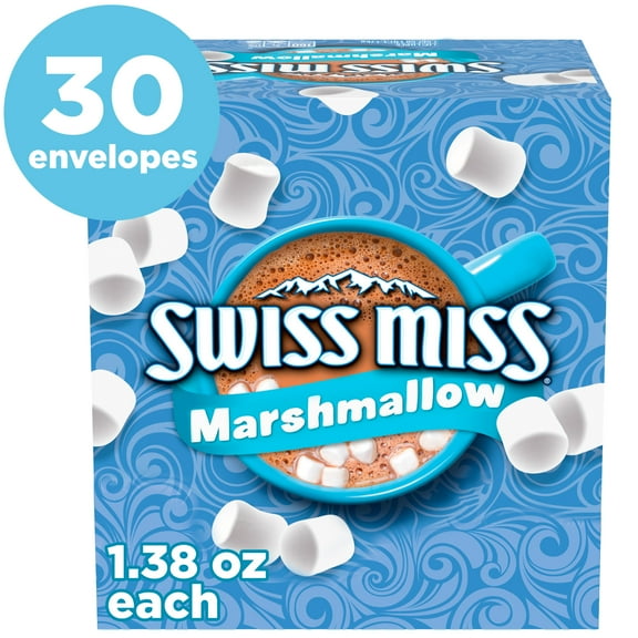 Swiss Miss Chocolate Hot Cocoa Mix With Marshmallows, 1.38 oz., 30-Count Envelopes