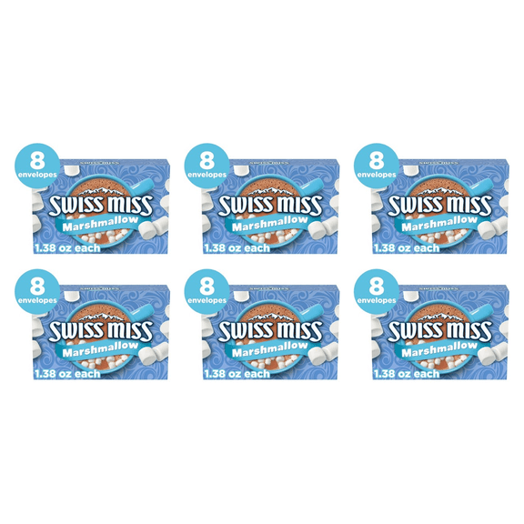 Swiss Miss Chocolate Hot Cocoa Mix With Marshmallows 8 Count Hot Cocoa (Pack of 6)