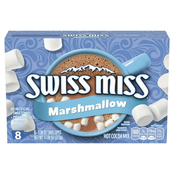 Swiss Miss Chocolate Hot Cocoa Mix With Marshmallows, 8 Count Hot Cocoa Packets Packaging May Vary