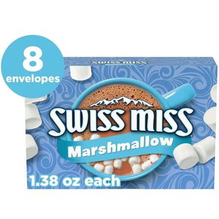 Swiss Miss Chocolate Hot Cocoa Mix With Marshmallows, 1.38 oz., 8-Count Envelopes