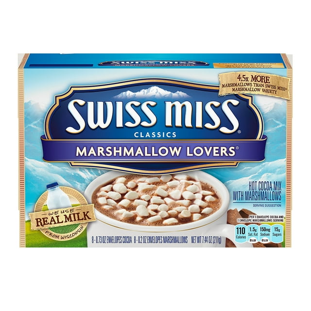 Swiss Miss Classics Marshmallow Lovers Hot Cocoa Mix, 8 Count 7.44 oz
