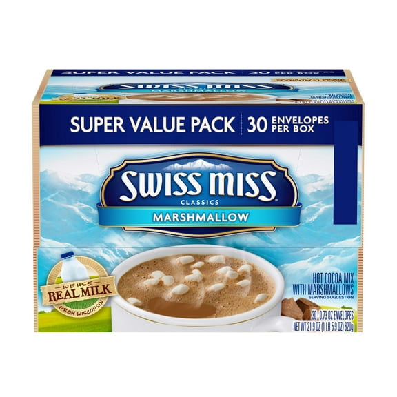 Swiss Miss Classics Milk Chocolate with Marshmallow Hot Cocoa Mix, 30 Count 21.9 oz