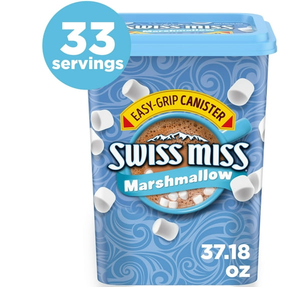 Swiss Miss Hot Cocoa Drink Mix, Milk Chocolate with Marshmallows, 37.18 oz. Canister