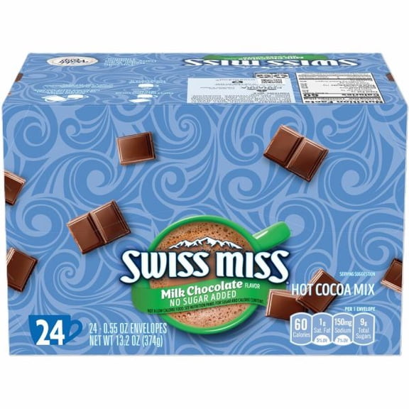 Swiss Miss Hot Cocoa Mix, No Sugar Added, 24 packets
