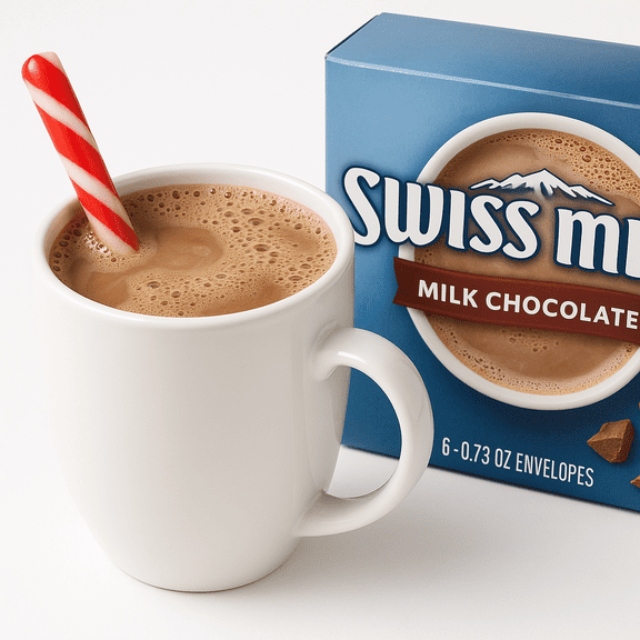 Swiss Miss Hot Cocoa Mix & Peppermint Candy Cane Spoons Bundle, 6-ct Each