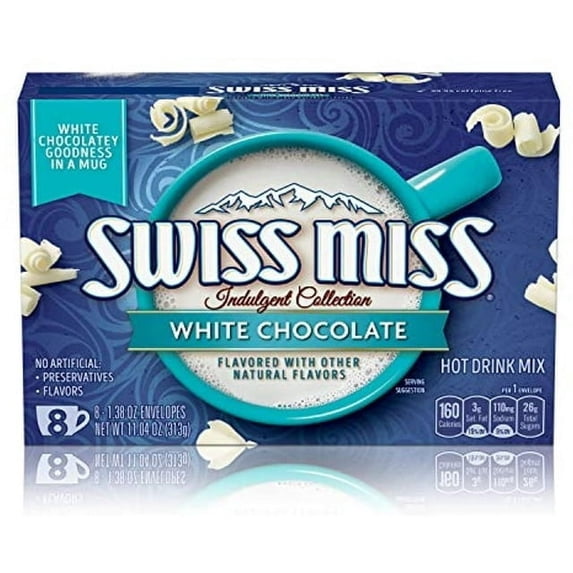 Swiss Miss Indulgent Collection White Chocolate Flavored Hot Drink Mix, 1.38 Oz 8 Ct, 11.04 Oz