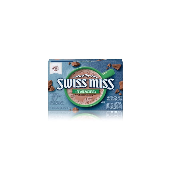Swiss Miss Milk Chocolate Flavor No Sugar Added Hot Cocoa Mix (Pack of 10)