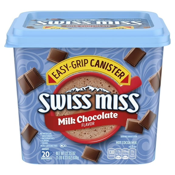 Swiss Miss Milk Chocolate Flavored Hot Cocoa Mix, 22.23 Oz Canister Packaging May Vary