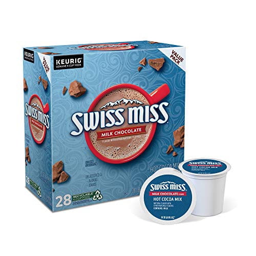 Swiss Miss Milk Chocolate Hot Cocoa Keurig SingleServe K Cup Pods, 28