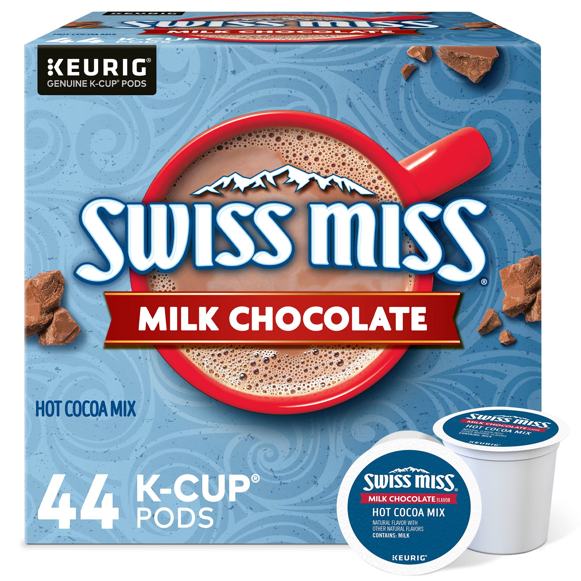 Swiss Miss Milk Chocolate Hot Cocoa, Keurig SingleServe KCup Pods, 44