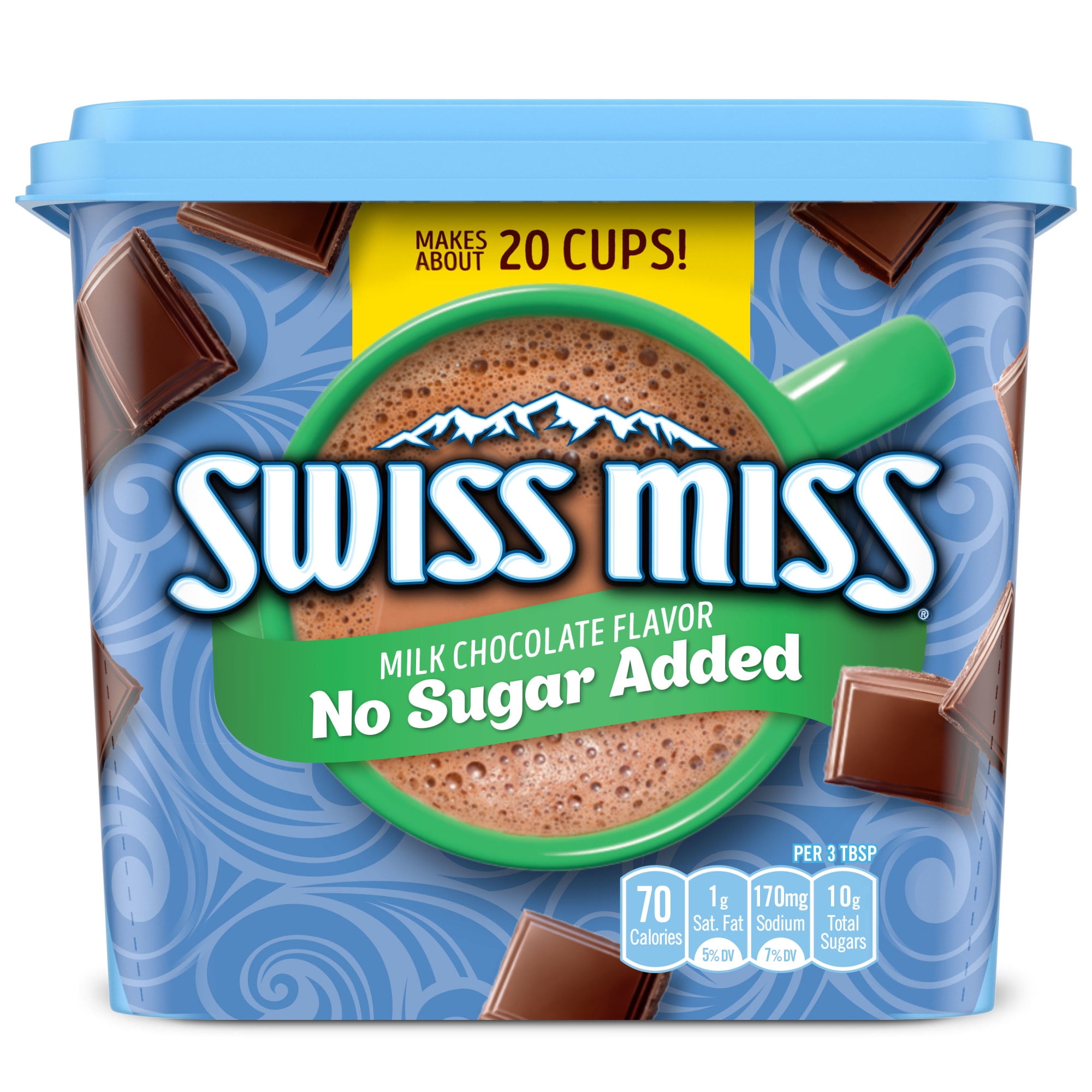 Swiss Miss No Sugar Added Hot Cocoa Mix, 13.8 OZ Canister